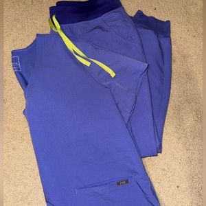 Figs Blueberry jogger Zamora scrub set - XL top, PXL pants